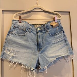 Madewell Light Blue Distressed Jean Shorts